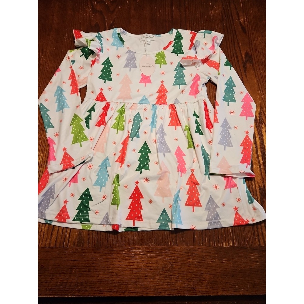 Marie Nicole Clothing‎ Size 5x Christmas Dress White With Trees (A872)